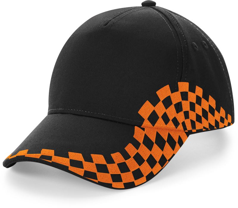 Levně 5 panelová kšiltovka "Grand Prix" - black/orange
