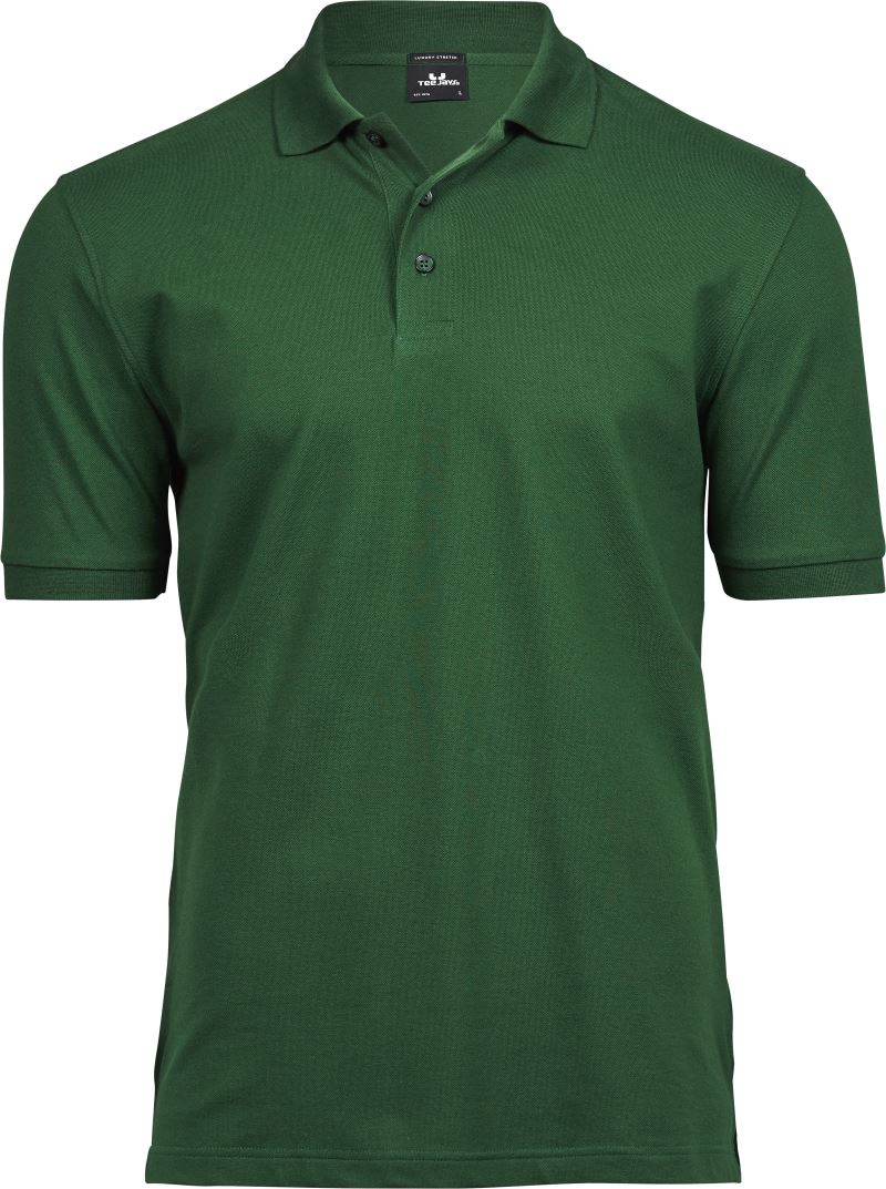 Levně Pánské luxusní strečové piqué polo z těžké bavlny - forest green