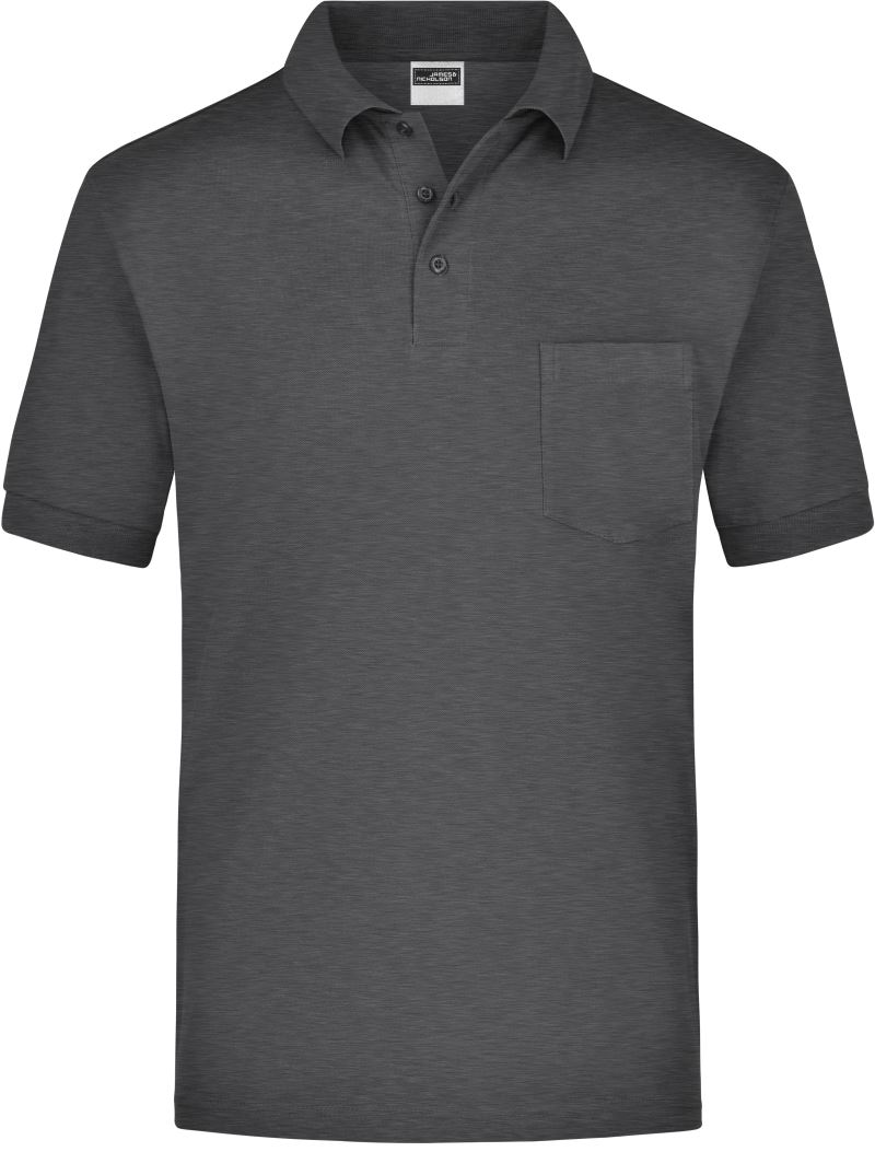 Levně Piqué polo s náprsní kapsou - anthracite melange