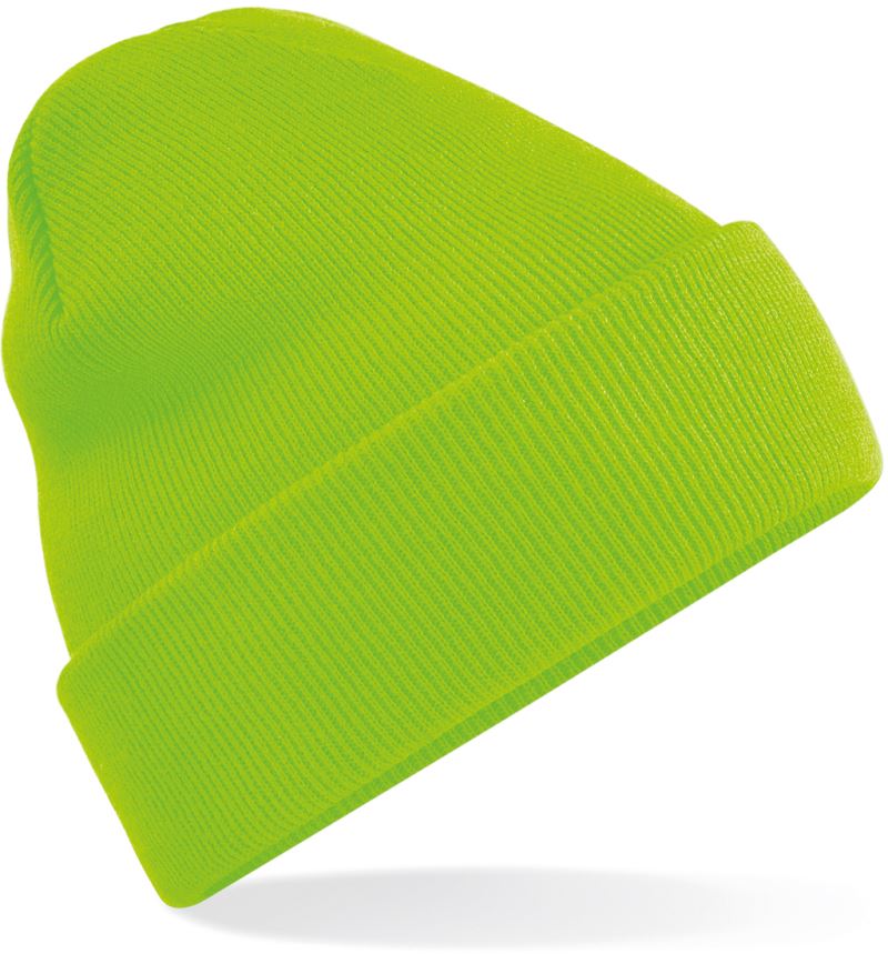 Levně Pletená čepice "Original" - fluorescent green