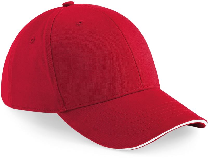 Levně 6 panelová sandwich kšiltovka "Athleisure" - classic red/white