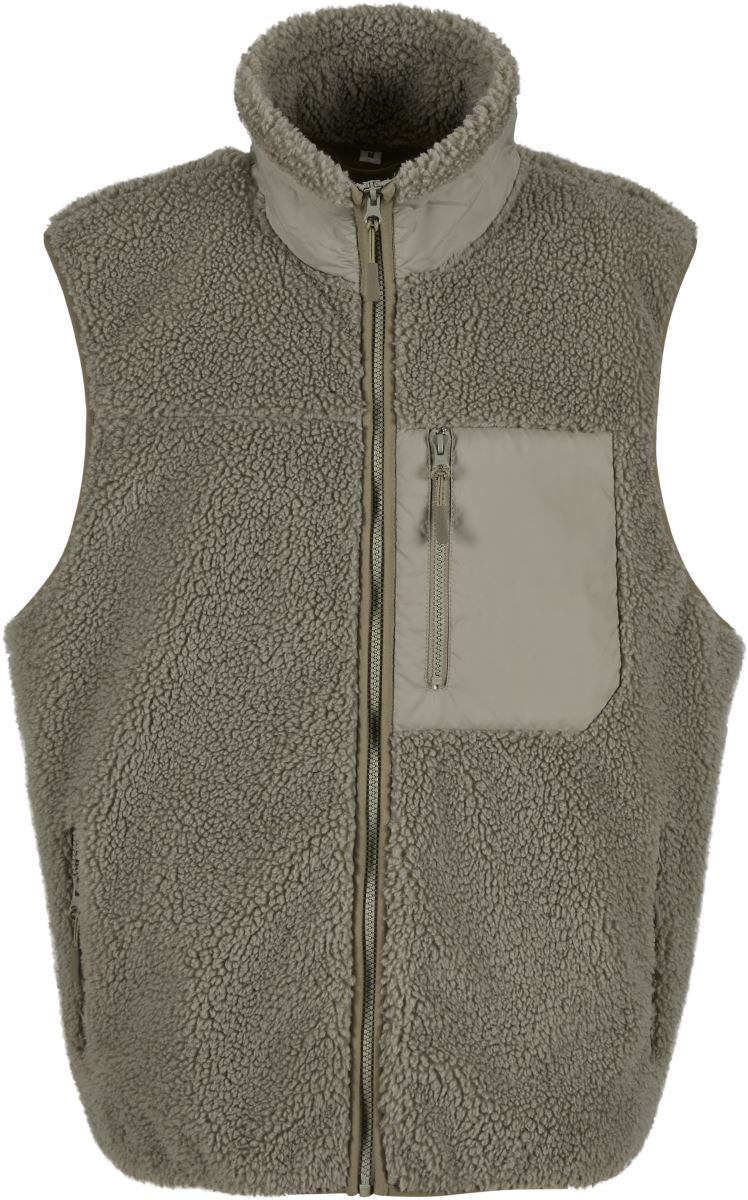 Levně Unisex fleece vesta "Bonded Sherpa" - pale olive