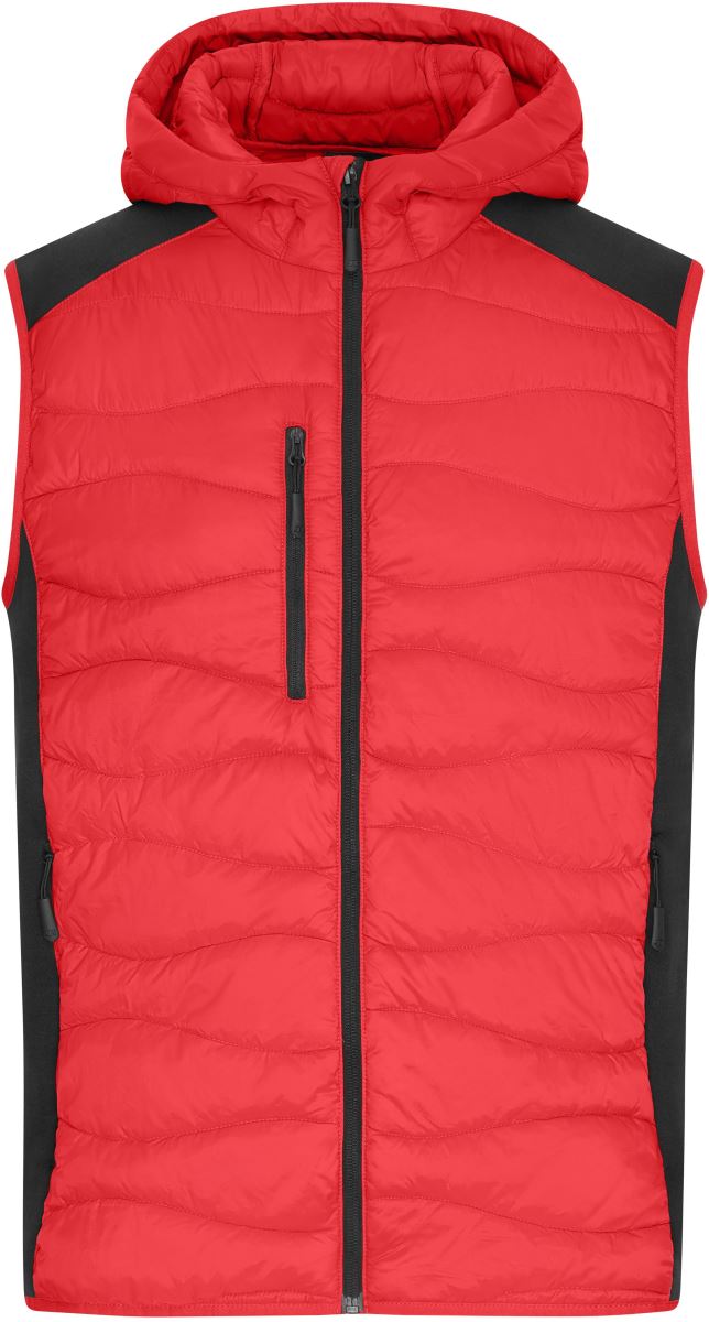 Levně Pánská strečová fleecová vesta - red/black