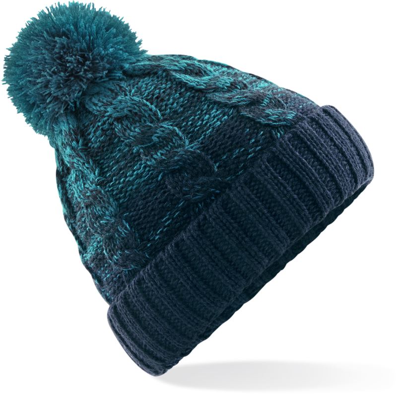 Levně Pletená čepice "Ombré" - teal/french navy