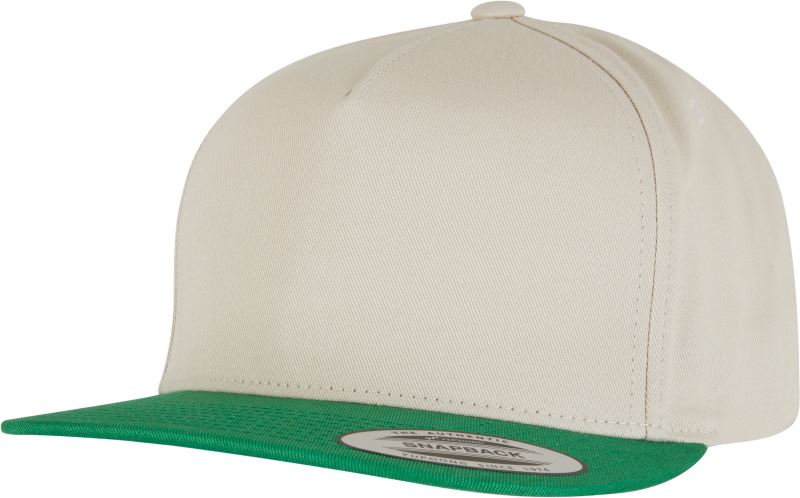 Levně 5 panelová Snapback kšiltovka - beige/green
