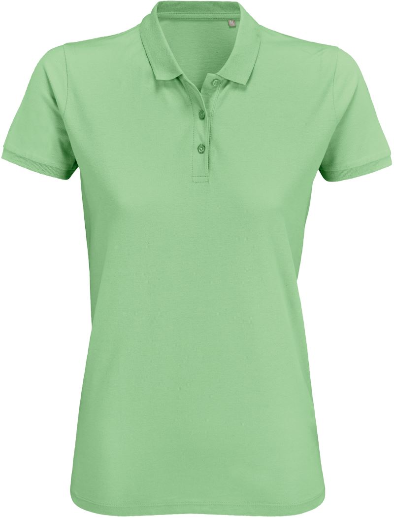 Levně Dámské piqué polo z bio bavlny - frozen green