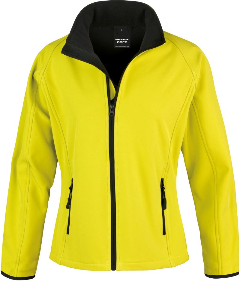 Levně Dámská 2-vrstvá softshellová bunda "Printable" - yellow/black