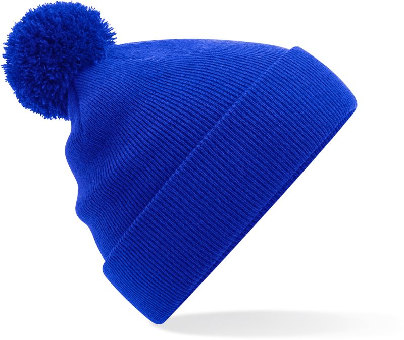 Levně Dětská pletená čepice s bambulí - bright royal
