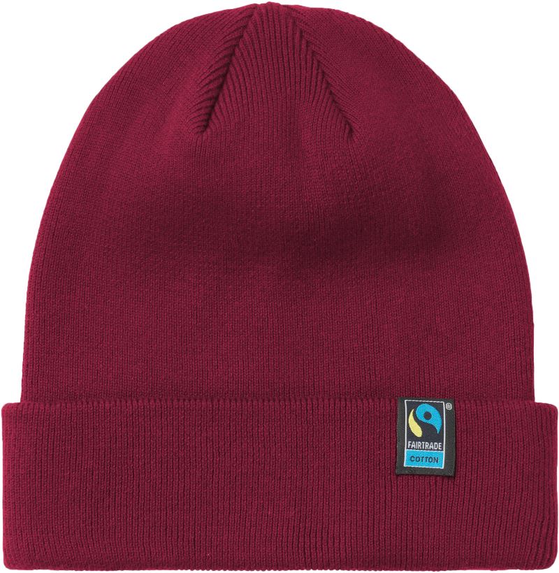 Pletená bio fairtrade čepice - bordeaux
