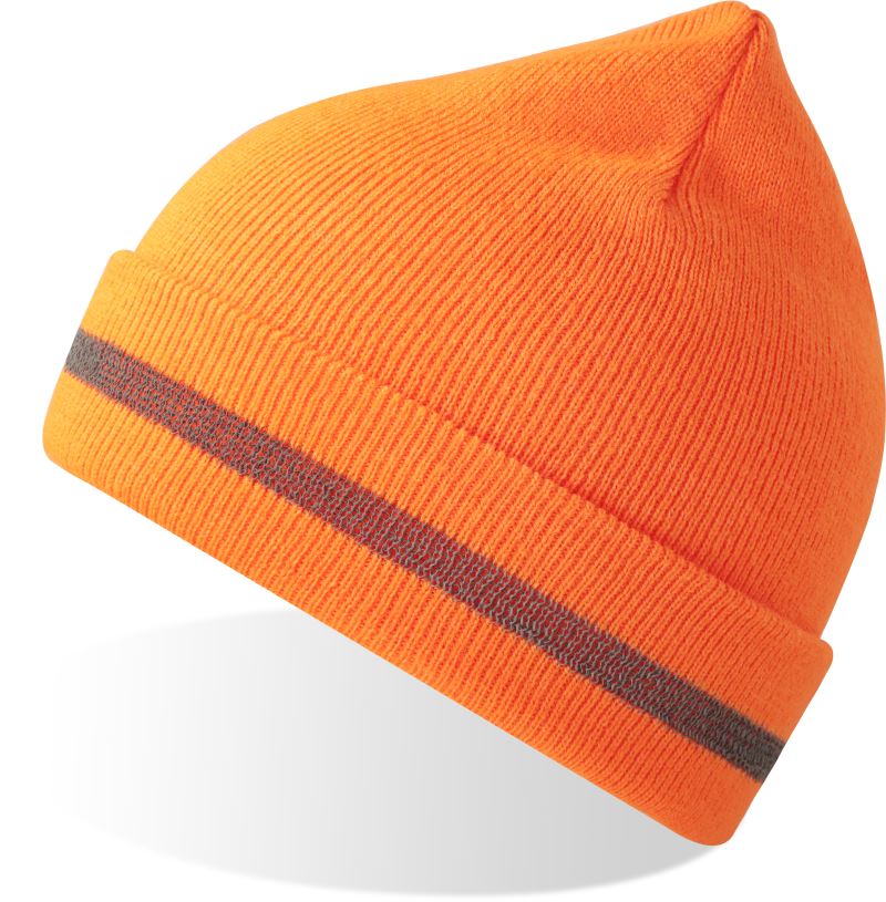 Levně Bezpečnostní pletená čepice - orange fluo