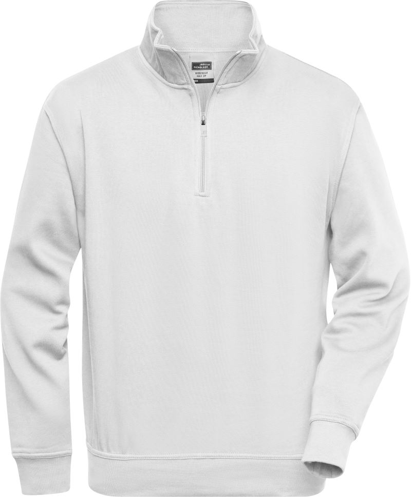 Levně Pracovní mikina s 1/4 zipem - white
