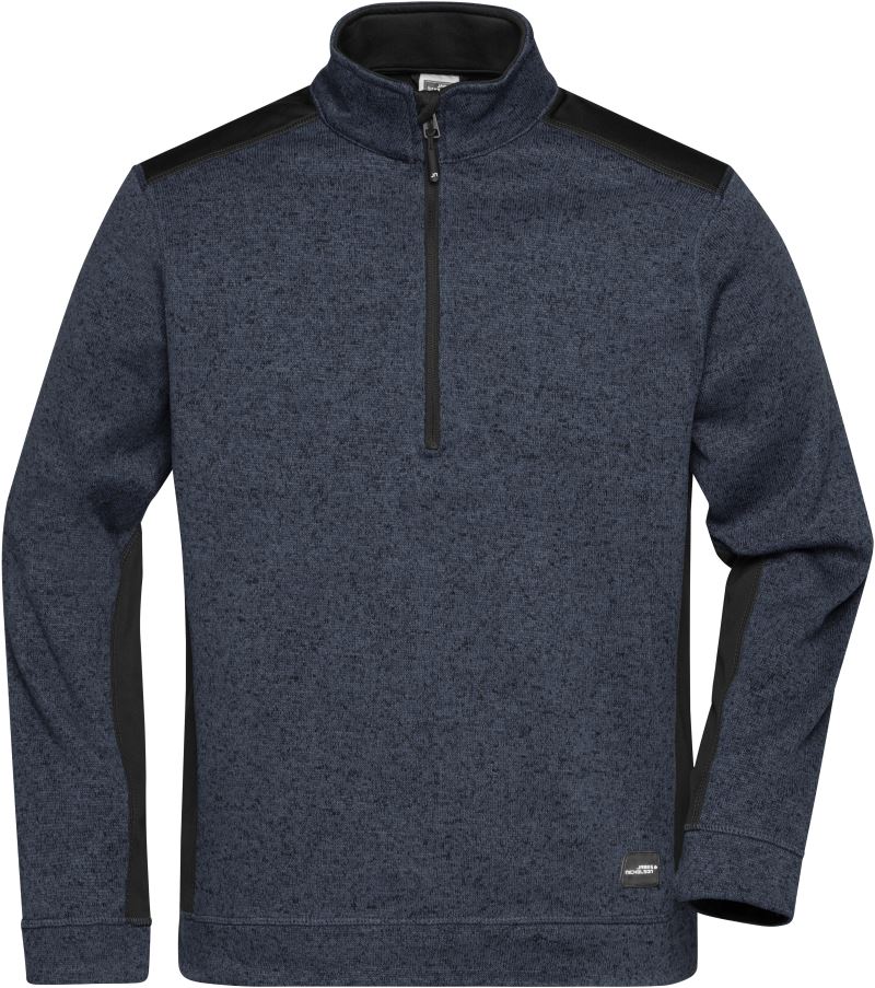 Levně Pánská pracovní bunda z fleecu, 1/2 zip - Strong - carbon melange/black