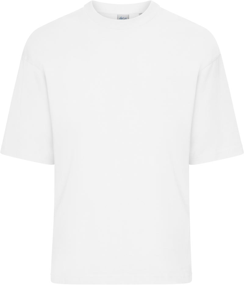 Levně Těžké bio oversize tričko - white