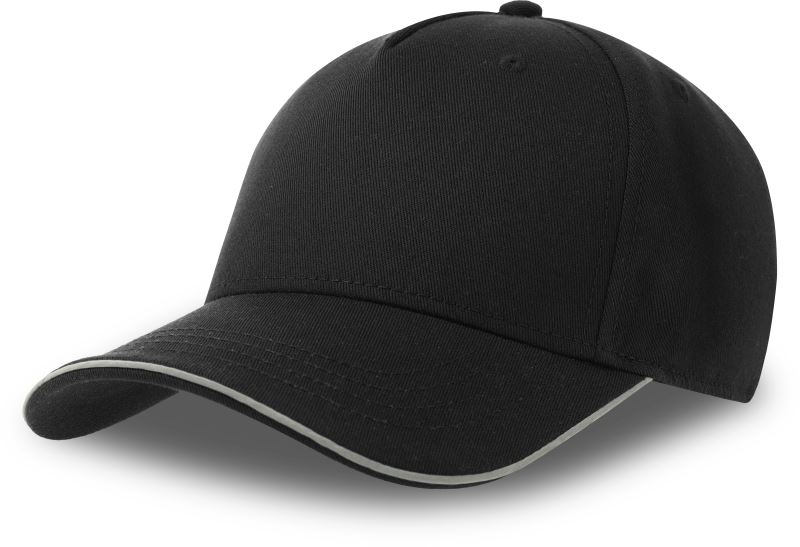 5 panelová baseballová kšiltovka - black