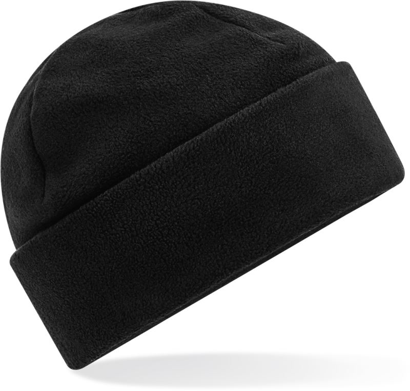 Levně Fleecová čepice s manžetou "Recycled" - black