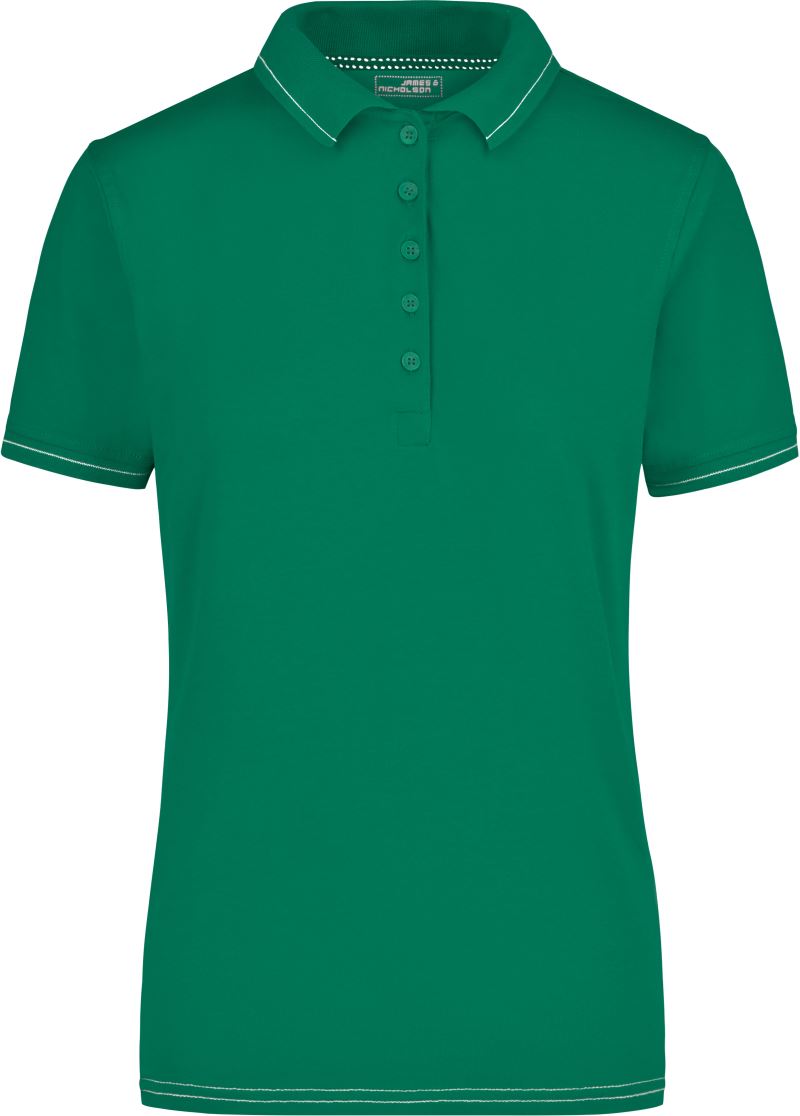Levně Dámské žerzejové elastické polo - irish green/white