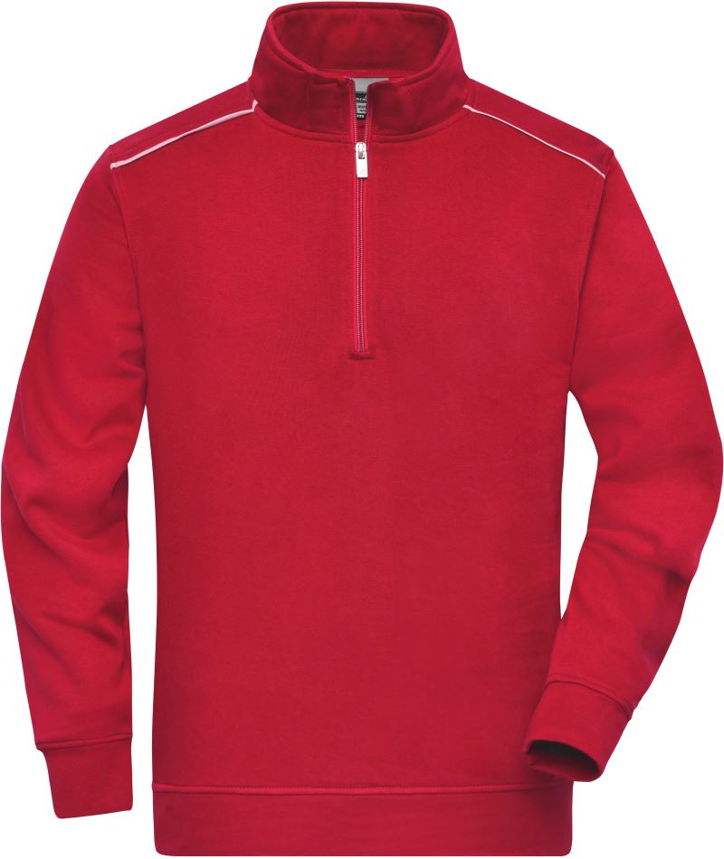 Levně Pracovní mikina s 1/4 zipem - Solid - red