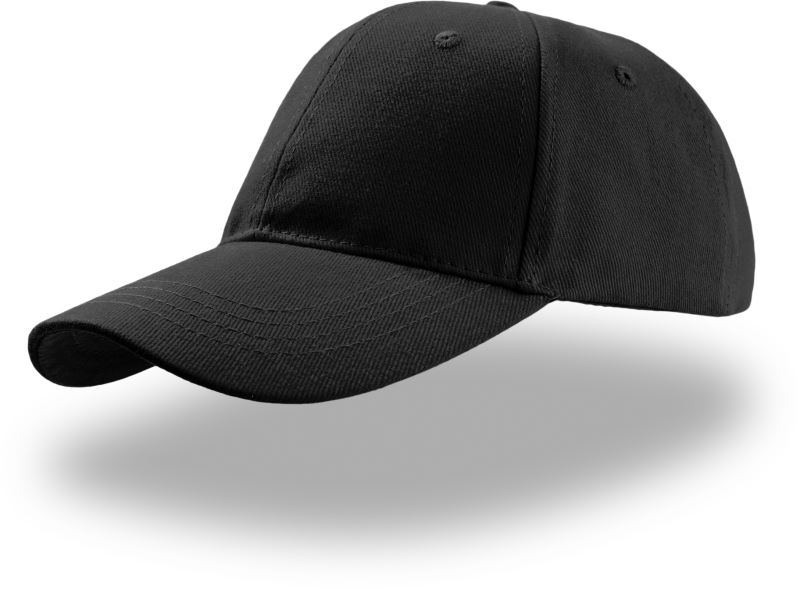 6 panelová kšiltovka z těžké bavlny - black
