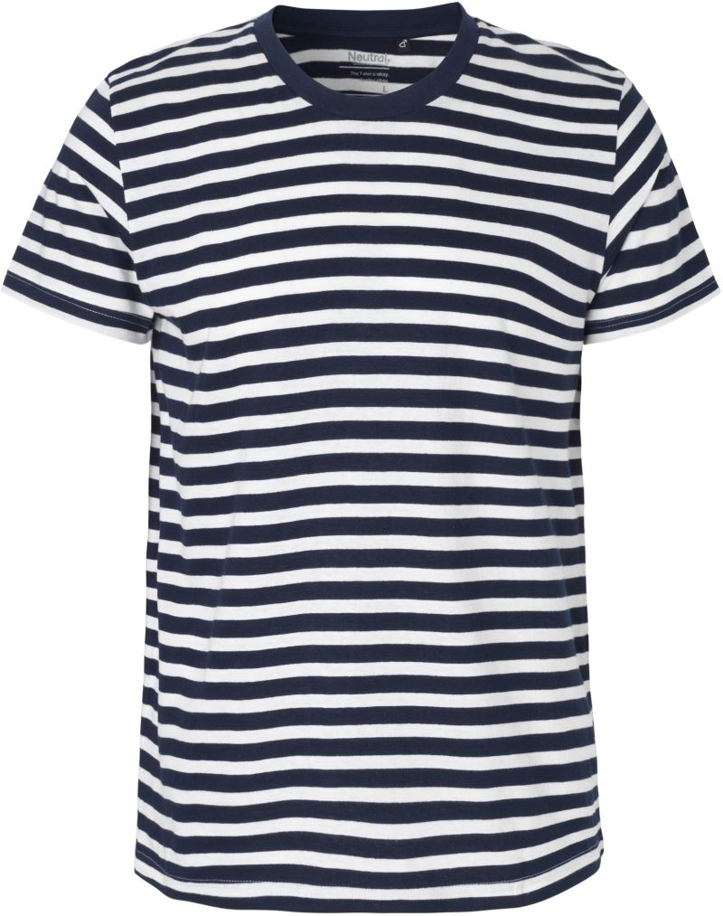 Levně Pánské tričko z bio bavlny - white/navy stripe