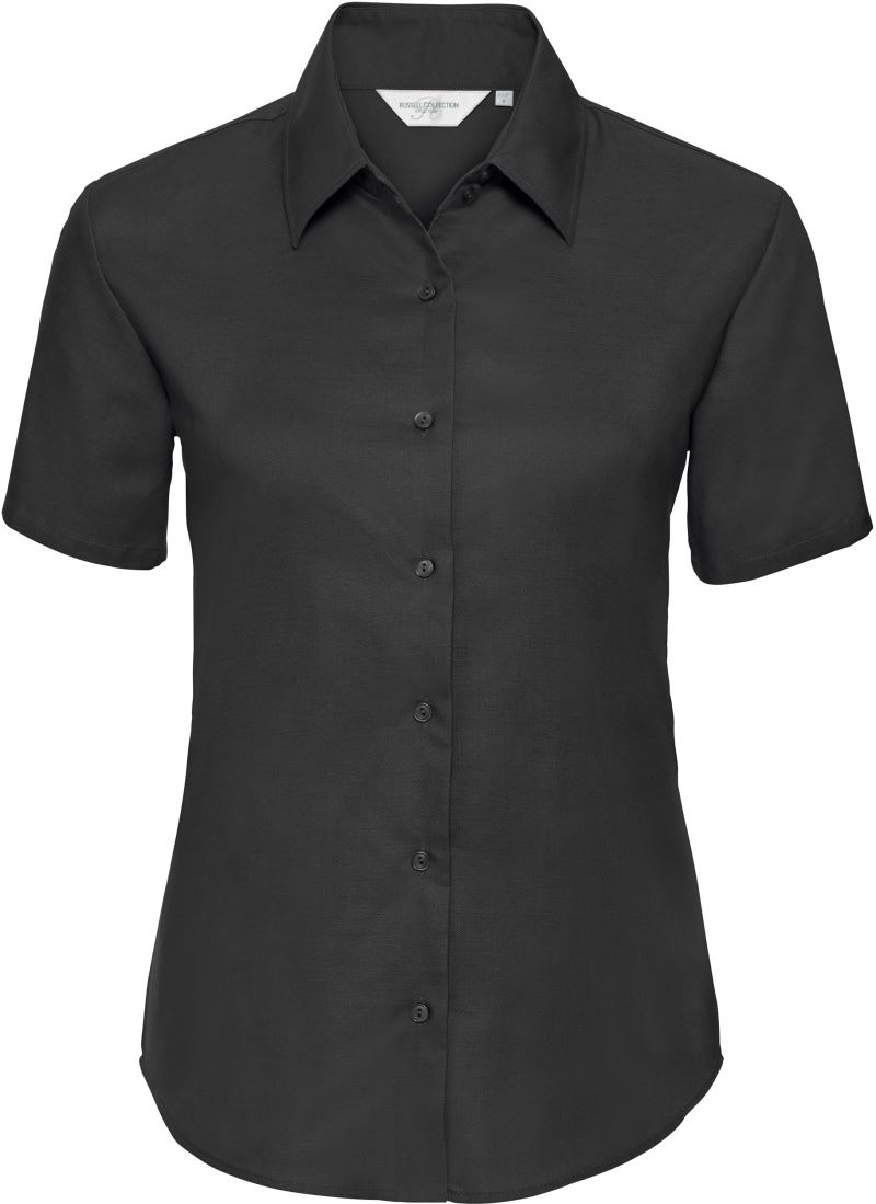 Levně Halenka Oxford s krátkým rukávem - black