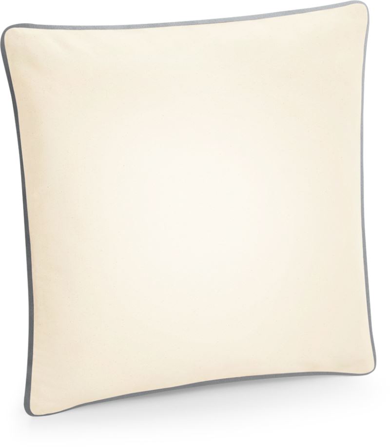 Levně Fairtrade povlak na polštář s lemováním - natural/light grey