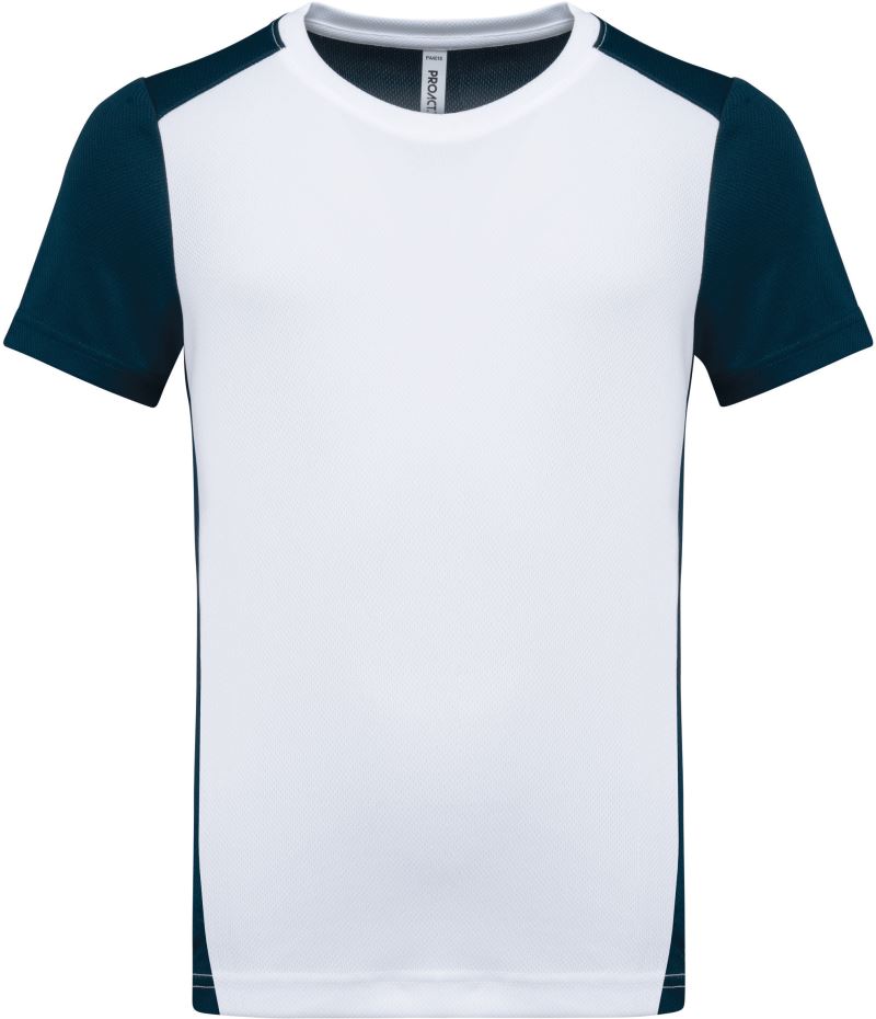 Levně Dětské kontrastní sportovní tričko - white/navy