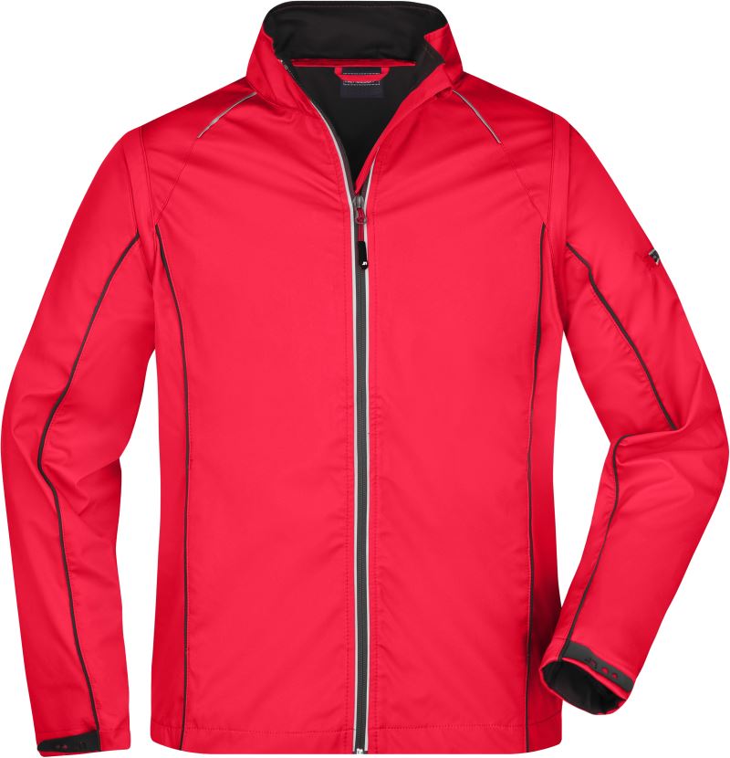 Levně Pánská softshellová bunda s odepínacími rukávy - red/black