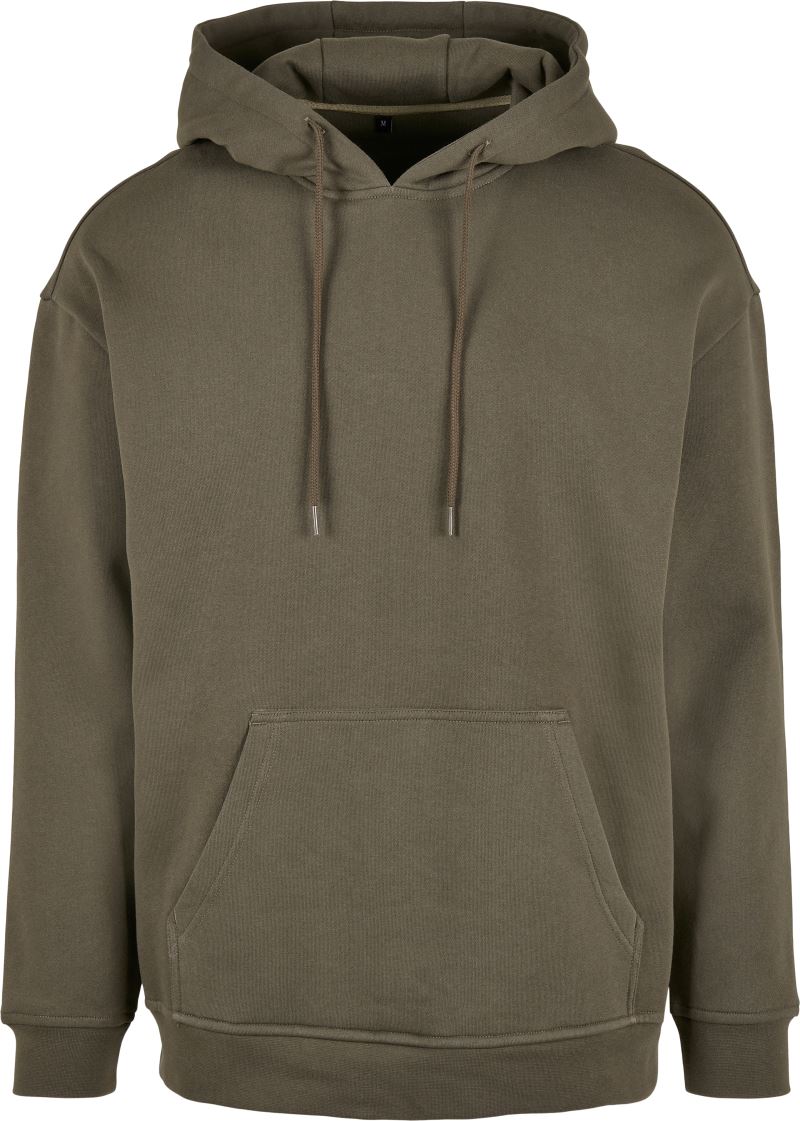 Levně Oversize mikina s kapucí z těžké bavlny - olive