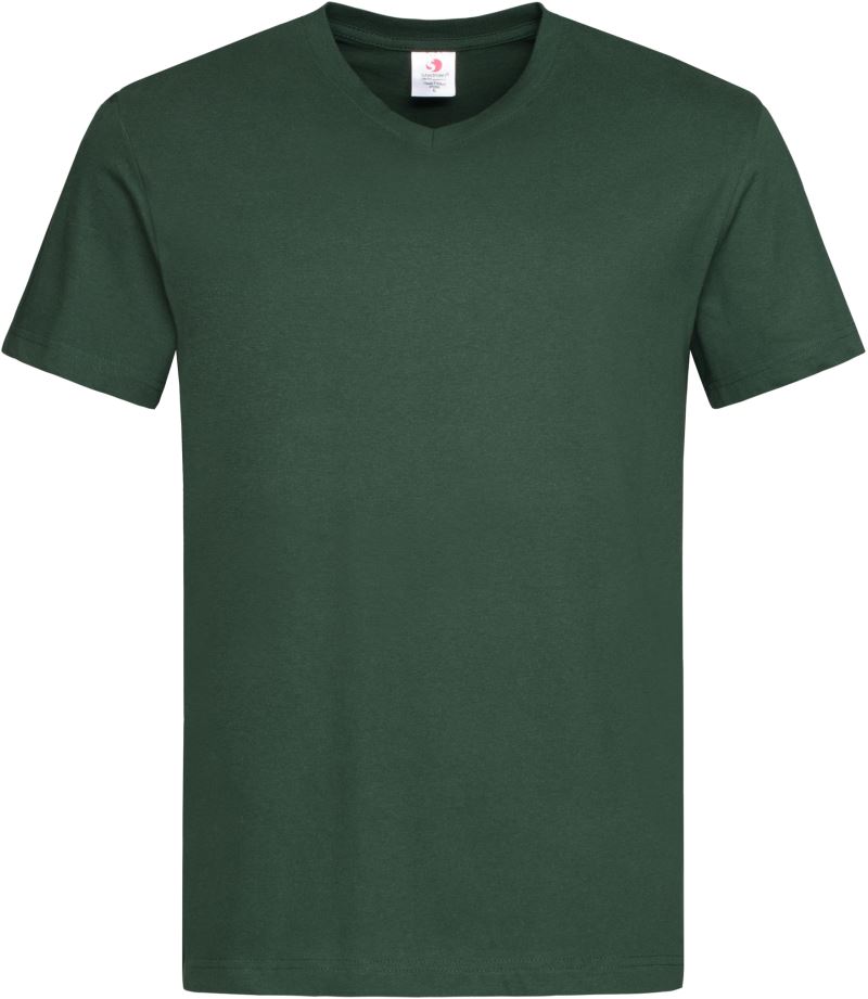 Levně Tričko s výstřihem do V - bottle green