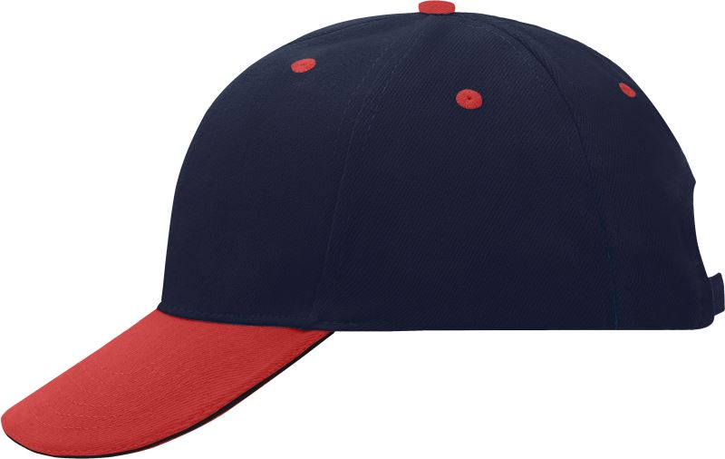 Levně 6 panelová sandwich kšiltovka - navy/red/navy