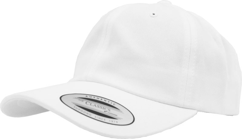 Levně 6 panelová bavlněná keprová kšiltovka - white