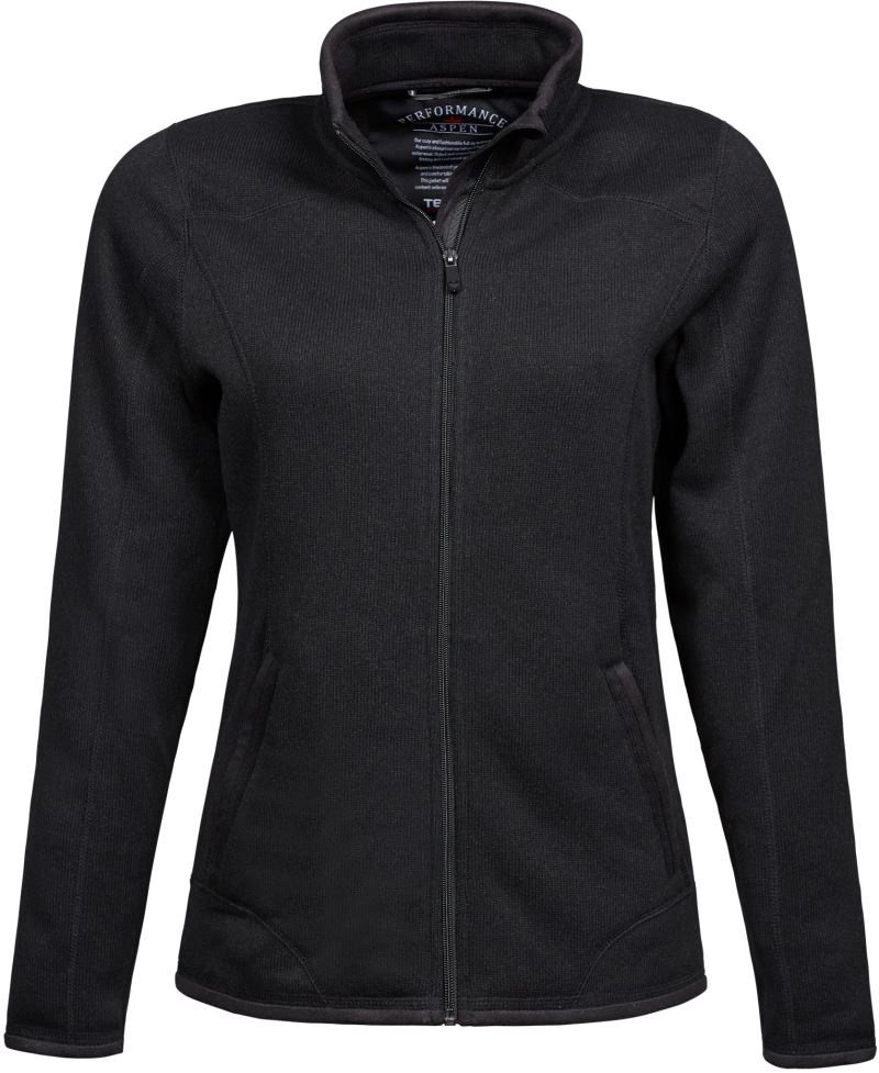 Levně Dámská melanžová pletená fleecová bunda - black