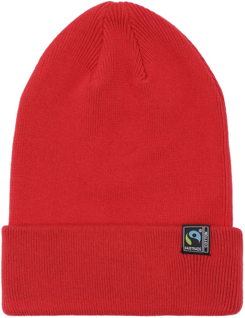 Pletená bio fairtrade čepice - red
