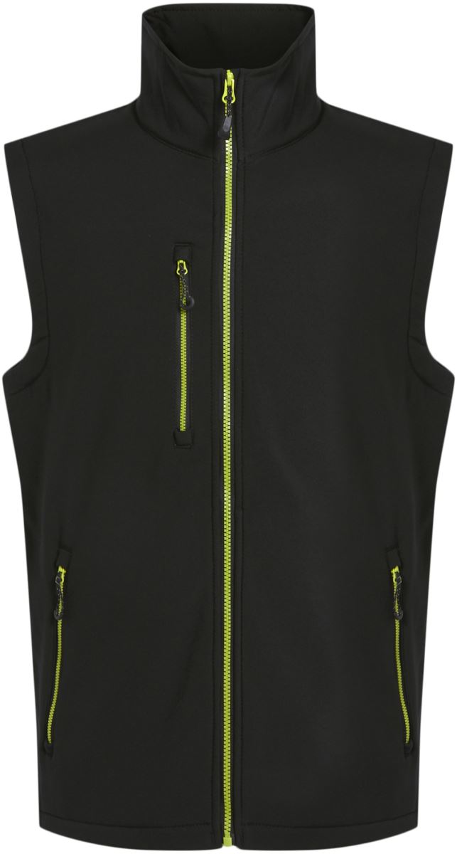 Levně 2-vrstvá softshellová vesta "Navigate" - black/lime green