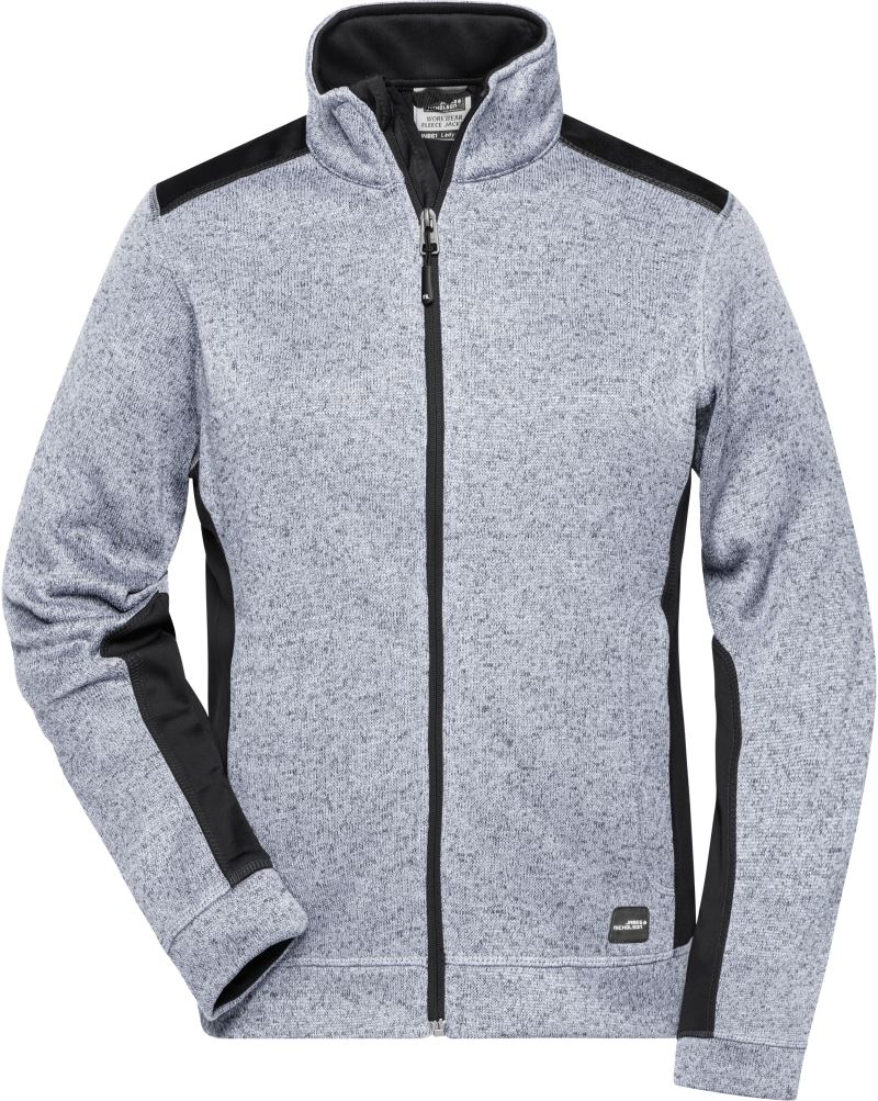 Levně Dámská pracovní pletená fleecová bunda - Strong - white melange/carbon