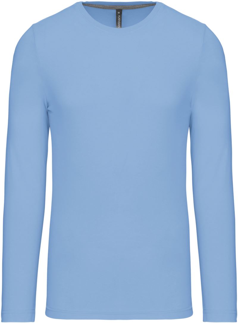 Levně Pánské tričko s dlouhým rukávem - sky blue