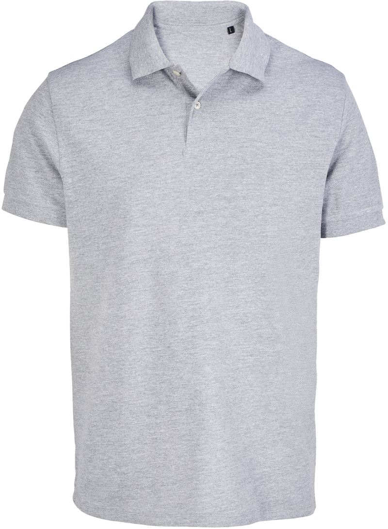 Unisex piqué polo z těžké bavlny - grey melange