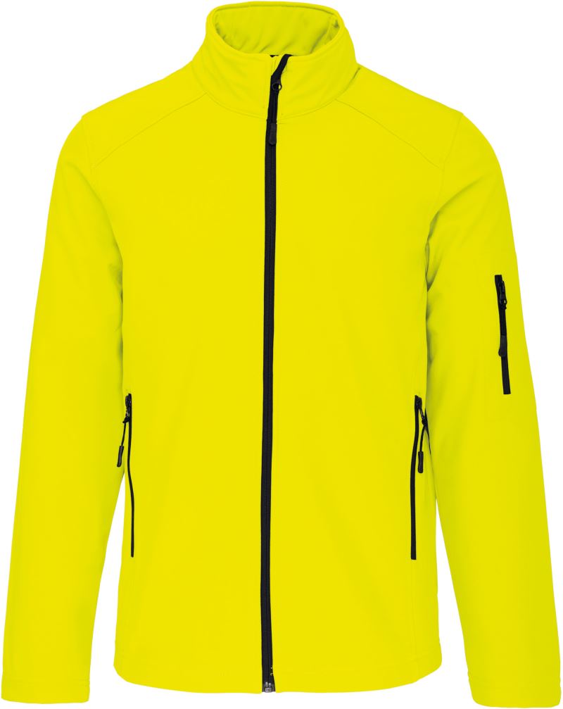 Levně Pánská 3-vrstvá softshellová bunda - fluorescent yellow