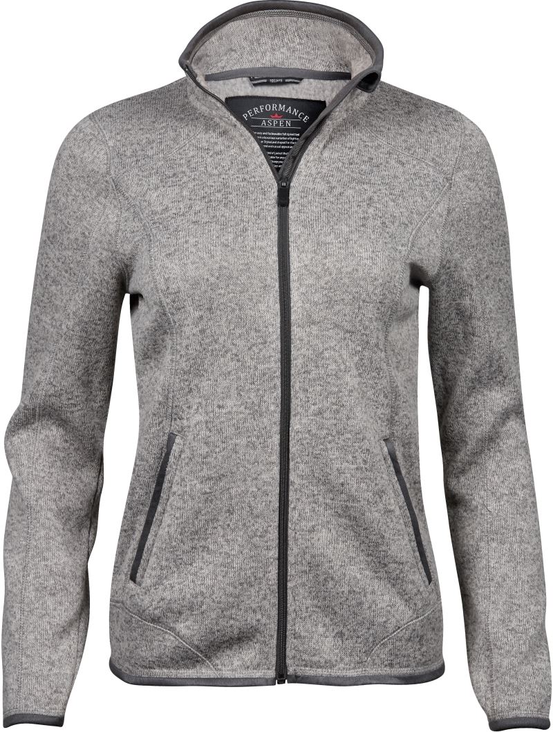 Levně Dámská melanžová pletená fleecová bunda - grey melange
