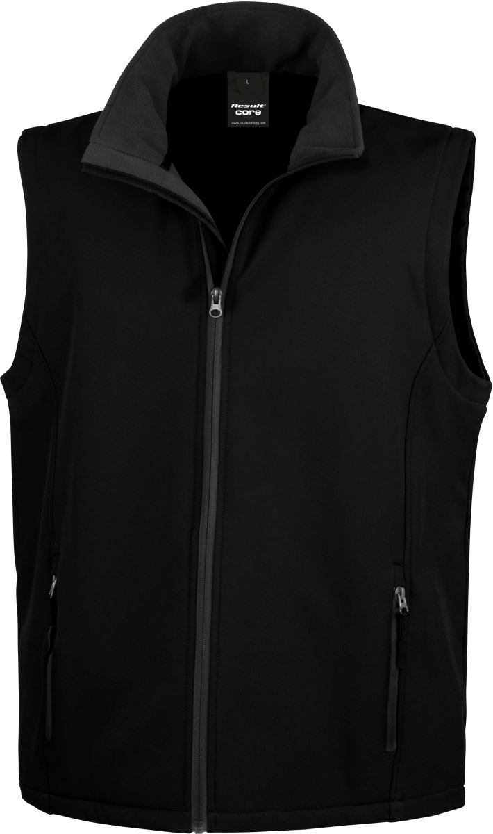 Levně Pánská 2-vrstvá softshellová vesta "Printable" - black/black