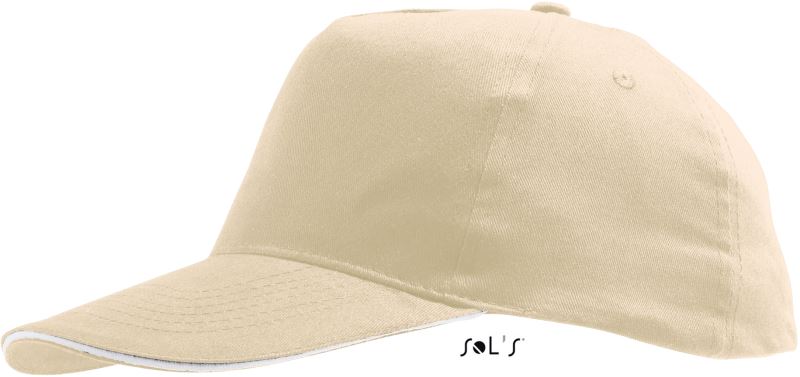 Levně 5 panelová baseballová kšiltovka - beige/white