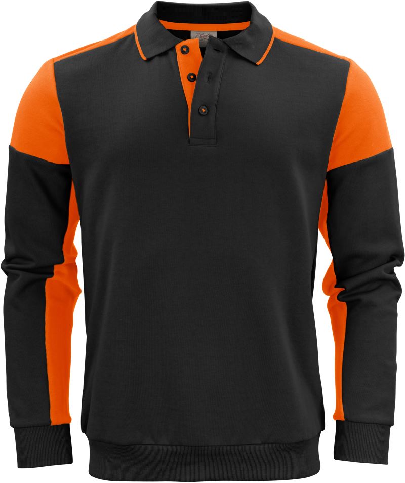 Levně Polo mikina - black/orange