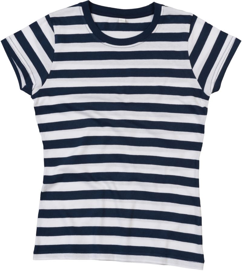 Levně Dámské pruhované tričko - navy/white