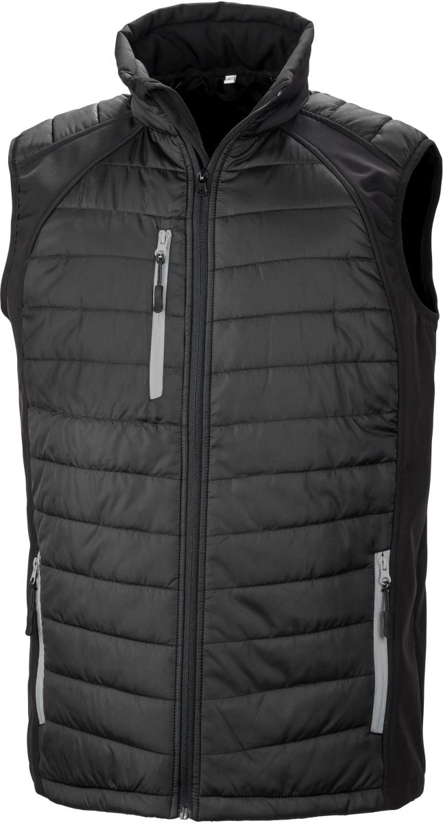 Levně Hybridní vesta "Compass" - black/grey