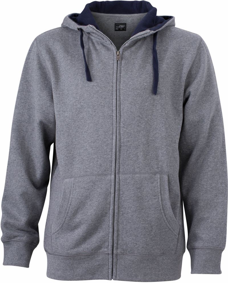 Levně Pánská mikina s kapucí "Lifestyle" - grey melange/navy