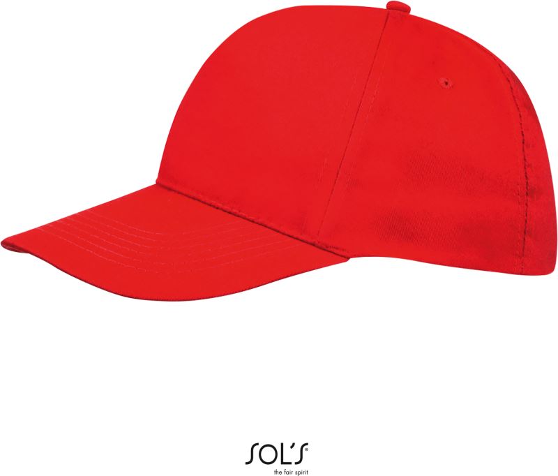 5 panelová baseballová kšiltovka - red