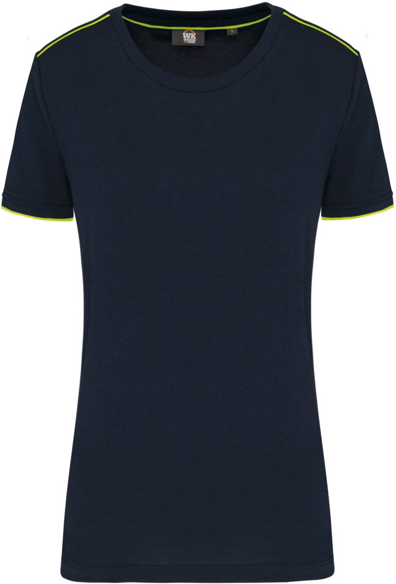 Levně Dámské pracovní tričko "Day-to-Day" - navy/fluorescent yellow