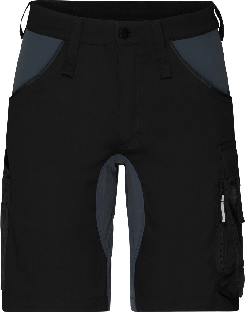 Levně Pracovní elastické bermudy "Slim Line" - black/carbon