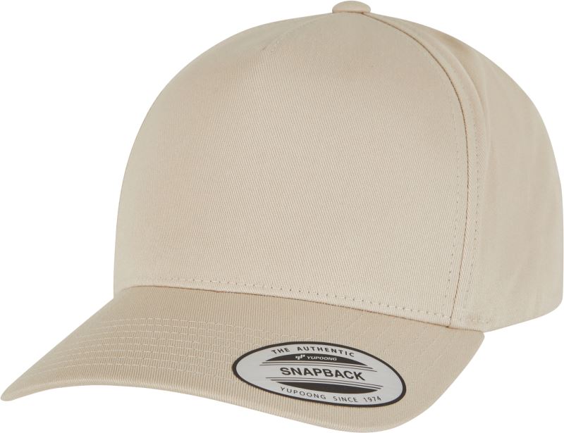 Levně 5 panelová Snapback kšiltovka - beige
