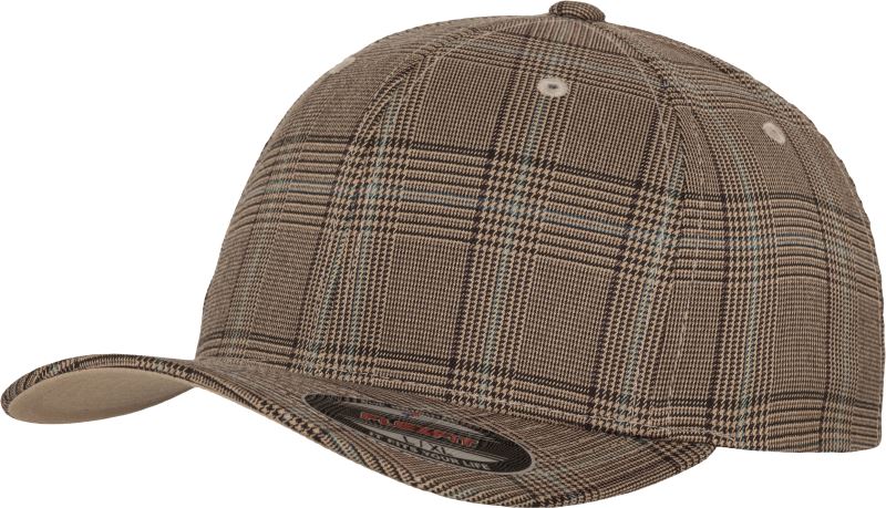 Levně 6 panelová kšiltovka Flexfit Glenček - brown/khaki